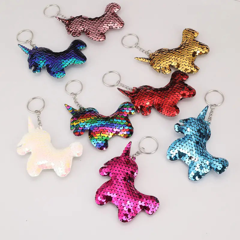 Unicorn sequin clearance keychain