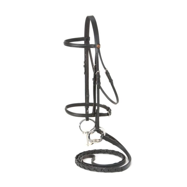 Tough1 - Raised Snaffle Bridle Cob (Available in Black or Brown)