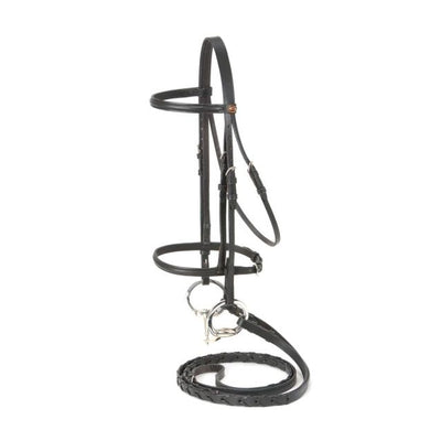 Tough1 - Raised Snaffle Bridle Cob (Available in Black or Brown)