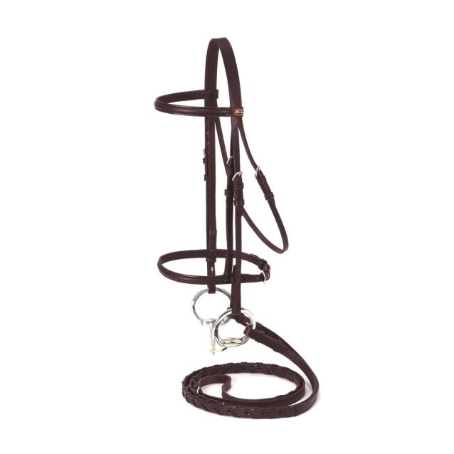 Tough1 - Raised Snaffle Bridle Cob (Available in Black or Brown)