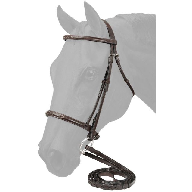 Tough1 - Raised Fancy Stitched Bridle (Available in Black or Brown)