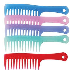 Plastic Comb w/Handle (Multiple Colors Available)