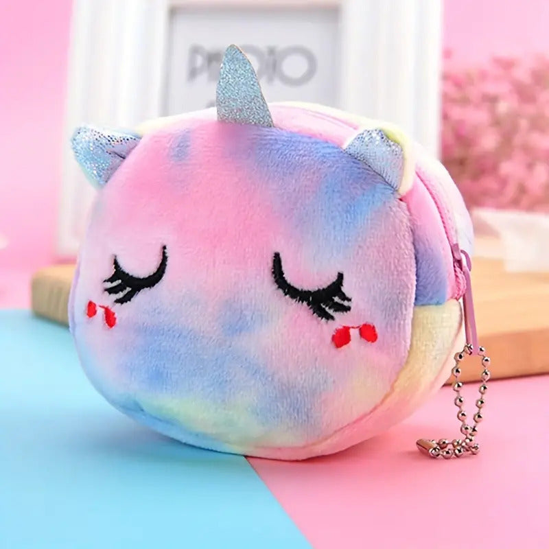 Fuzzy Rainbow Unicorn Coin Purse