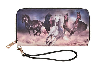 AWST Int'l Galloping Horses Clutch Wallet