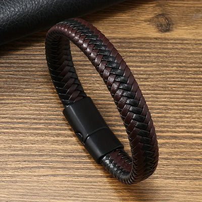 Men's Leather Braided Bracelet