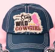 Distressed "Stay Wild Cowgirl" Hat