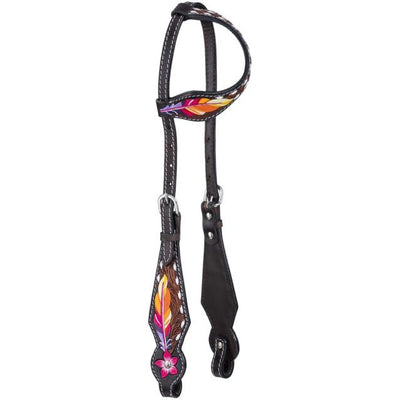 Royal King - Feather Flower and Flower Single Ear Headstall