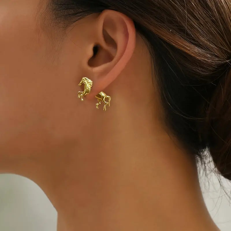 Multi-piece horse earrings