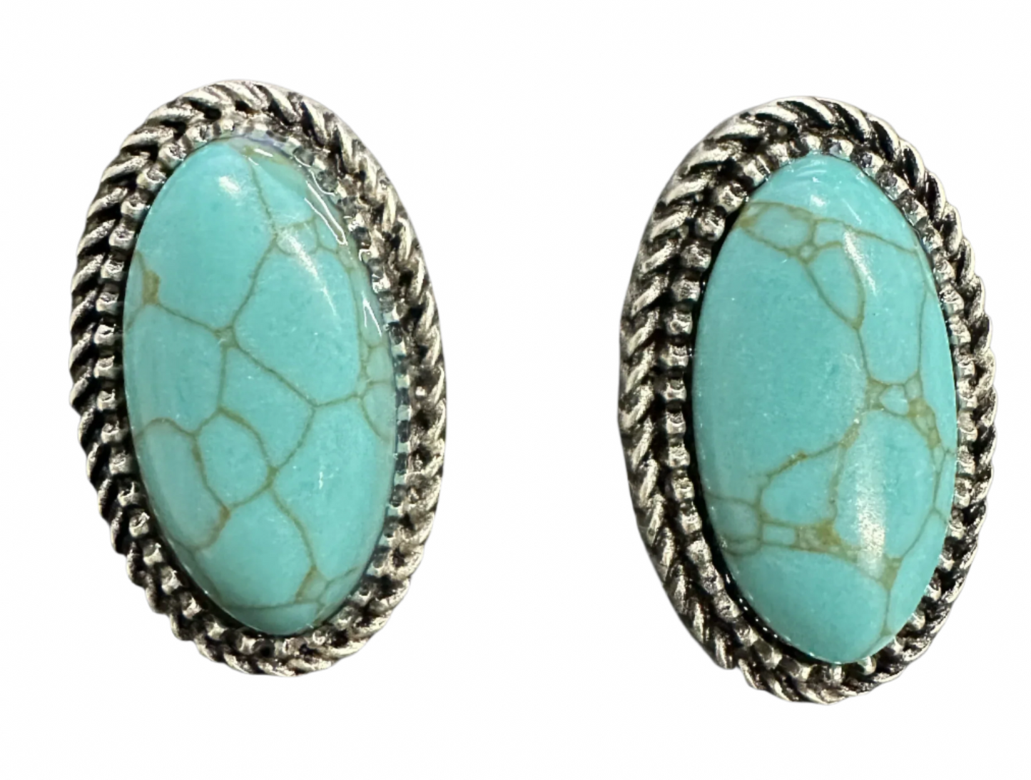 Crackle Turquoise Post Earrings (Multiple Colors Available)