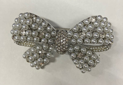 Pearl Bow Hair Clips (Available in Gold and Silver)