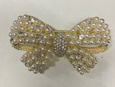 Pearl Bow Hair Clips (Available in Gold and Silver)