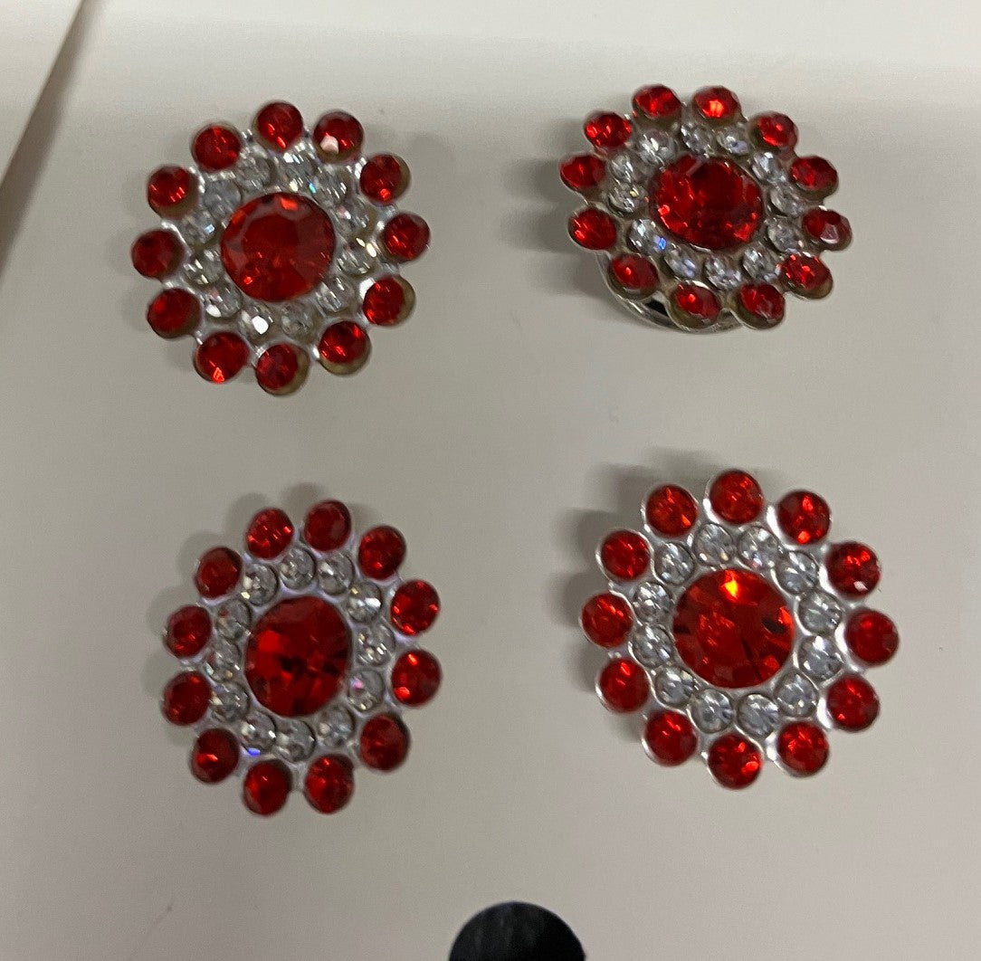 Jeweled Flower Pins