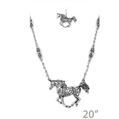 Western Filigree Horse Pedant Necklace