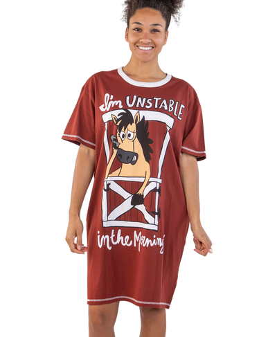 Lazy One - Unstable in The Morning Women's Horse Nightshirt (One Size Fits Most)