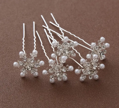 Diamond Snowflake Hair Pins