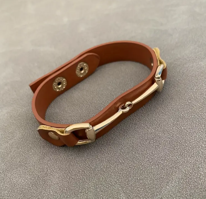 Leather Horse Bit Bracelet