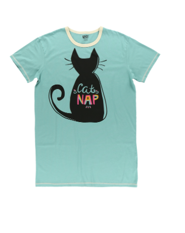 LazyOne - Cat Nap Blue Nightshirt