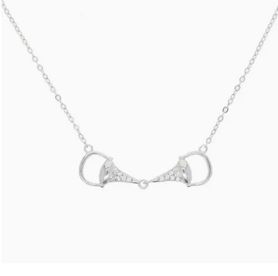 Awst Int'l Sterling Silver & Cz Snaffle Bit Necklace