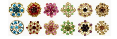 Jeweled Show Pins - SMALL