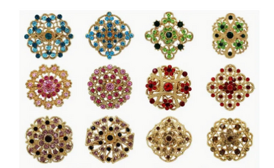 Jeweled Show Pins - LARGE