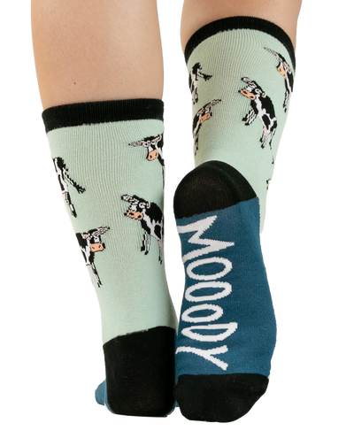 Lazy One - Moody In The Morning Cow Crew Sock