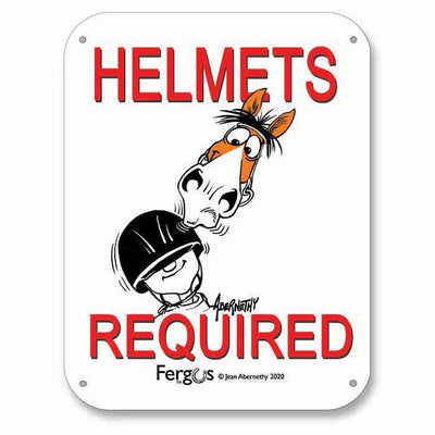 Fergus Barn Sign "Helmet Required"