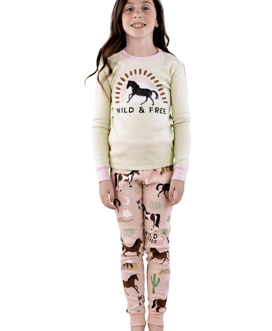 Lazy One - Wild & Free Kid's Long Sleeve Horse Pajamas