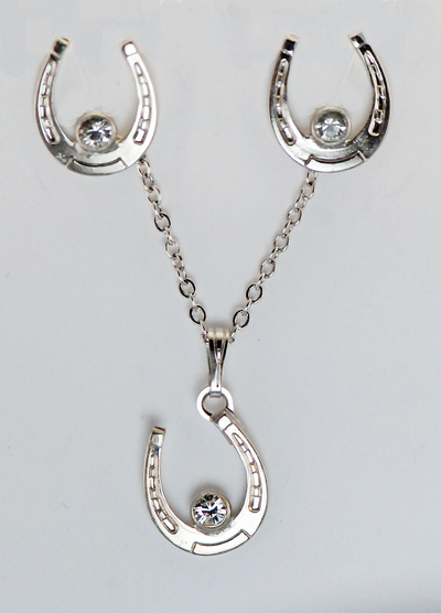 The Finishing Touch - Horseshoe with Crystal Stone Set