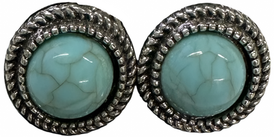 Turquoise Stud Earrings (Silver Or Copper)