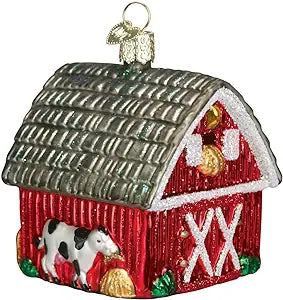 Old World Christmas Ornaments - Farm Animals Glass Blown Ornaments for Christmas Tree, Barn