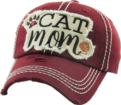 Cat Mom Washed Vintage Hat