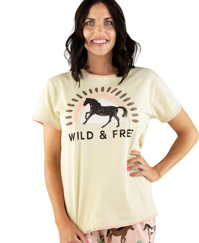 Lazy One - Wild & Free Women's Regular Fit PJ Tee/ XS