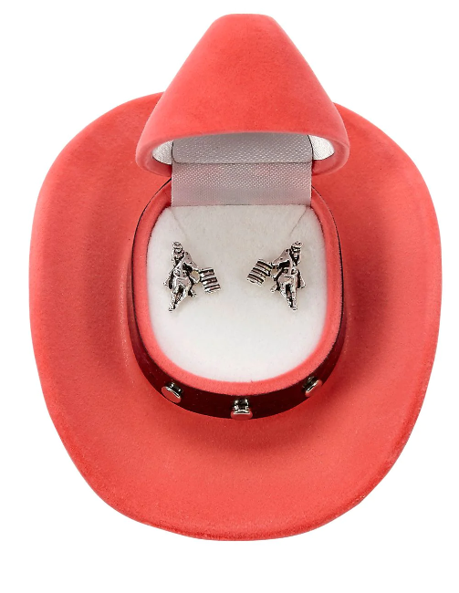 AWST Int'l Sterling Silver & Barrel Racing Earrings with Giftbox