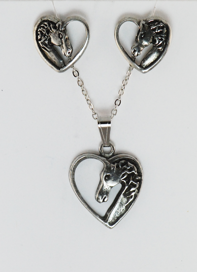 The Finishing Touch Silver Horse Heart Set