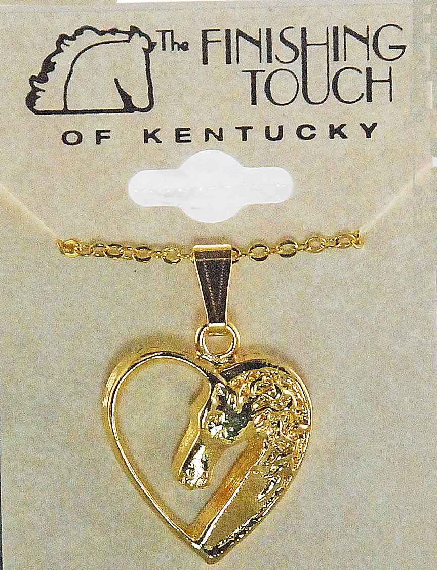 The Finishing Touch - Gold Horse Head in Heart HNE104