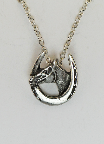 The Finishing Touch - Horse Head in Shoe Necklace HNE1460