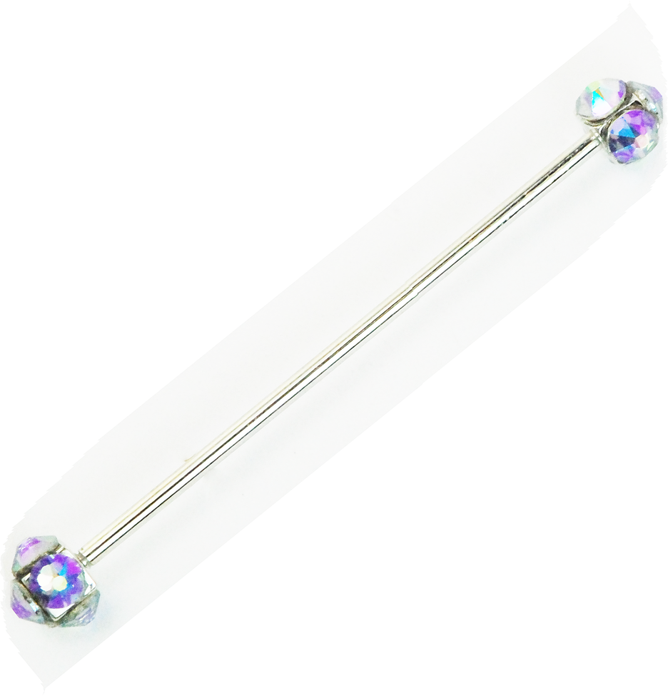 The Finishing Touch - Collar Bar with Iridescent Gems