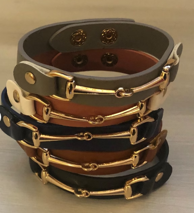 Leather Horse Bit Bracelet