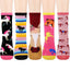 Crazy Horse Pattern Cartoon Cotton Blend Crew Socks