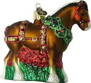 Old World Christmas Ornaments - Holiday Clydesdale Glass Blown Ornaments