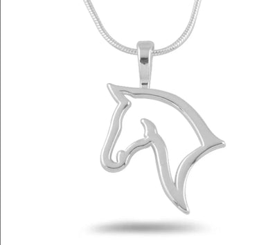 Horse head Pendant Necklace (Silver)