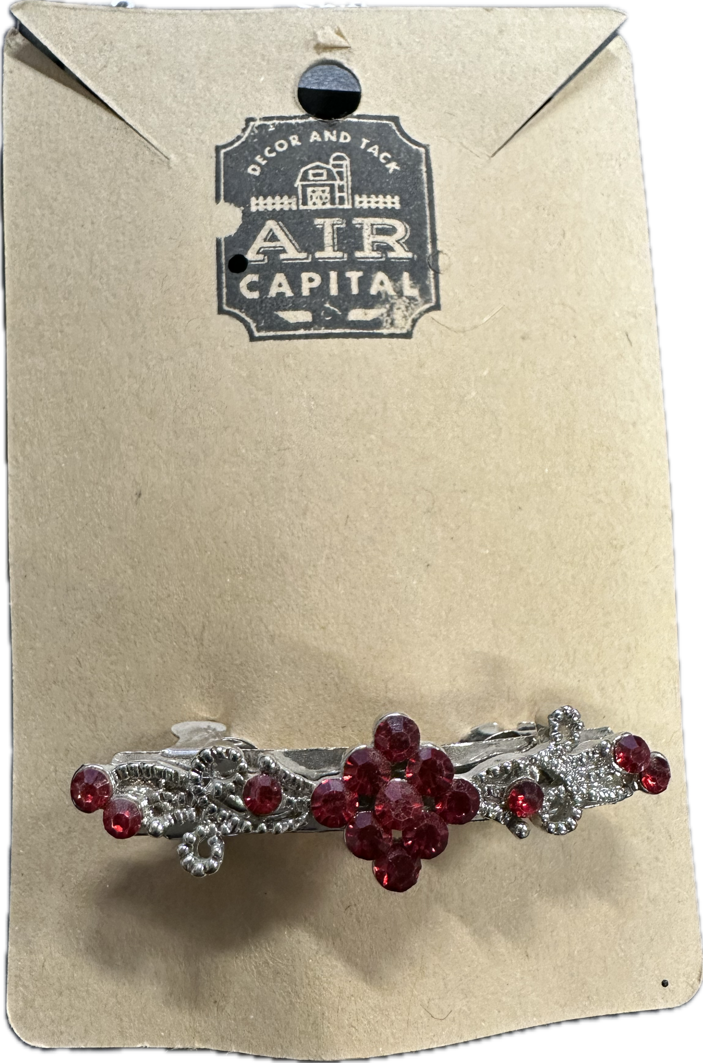 Decorative Ruby Rhinestone Barrette