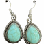 Silver & Turquoise Or Pink Teardrop Earrings