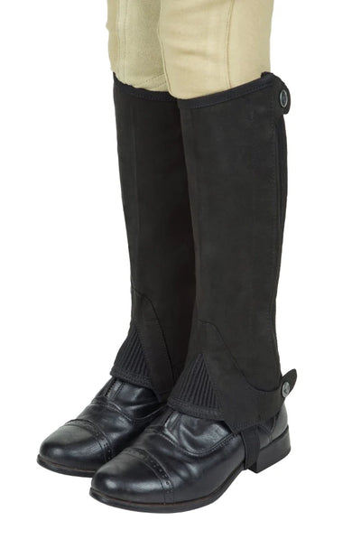 Tuffrider - Children's Saratoga Synthetic Half Chaps (Black) (Multiple Sizes Available)