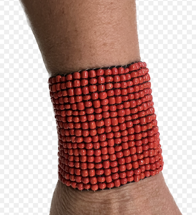 Red Beaded Stretch Bracelet