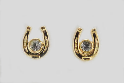 Horseshoe Bezel Stone Earrings