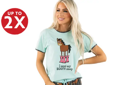 Lazy One Booty Sleep Women's Regular Fit Horse PJ Shirt