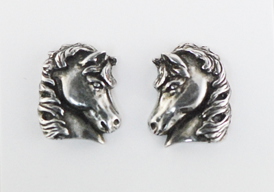 The Finishing Touch - Horse Head Silver Earrings