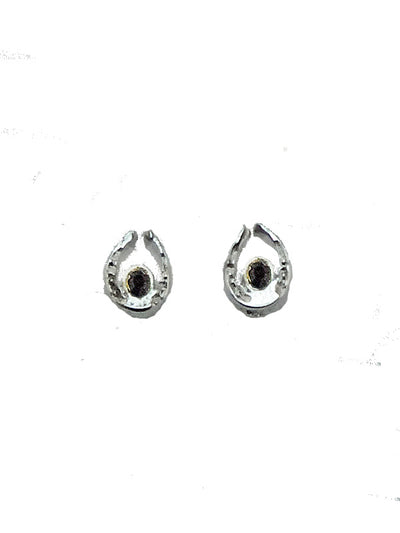 The Finishing Touch - Mini Horseshoe Garnet Earring