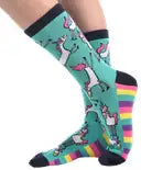 Lazy One - Womens Unicorn Crew Sock 🦄 (One Size 5-10)